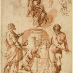 Sketches: Virgin and Child; Virgin and Child with Two Saints; Saint Baptizing Kneeling Figure