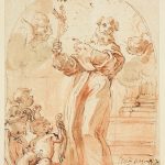Standing Franciscan Saint Holding Crucifix