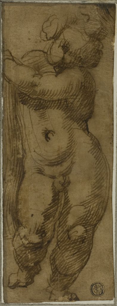 Standing Putto Seen from the Front: Study for the Virgin in Glory with Saints Petronius, Dominic, and Peter Martyr