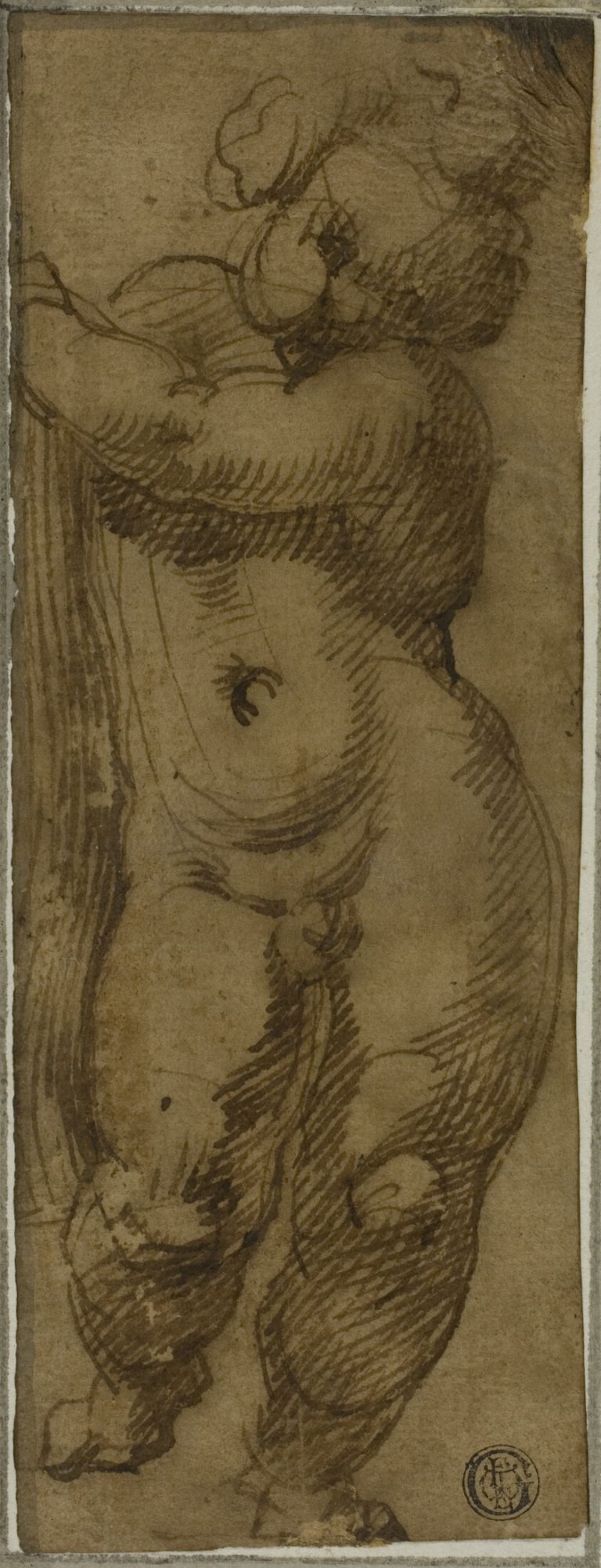 Standing Putto Seen from the Front: Study for the Virgin in Glory with Saints Petronius, Dominic, and Peter Martyr