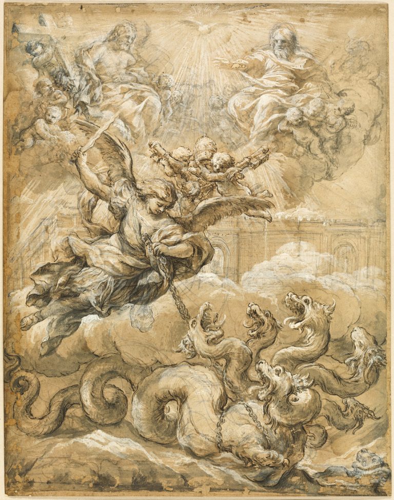 The Holy Trinity with Saint Michael Conquering the Dragon