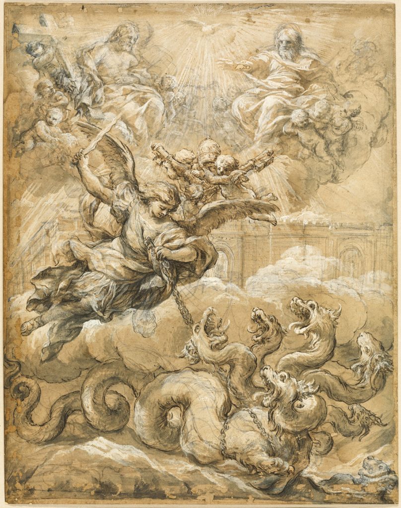 The Holy Trinity with Saint Michael Conquering the Dragon