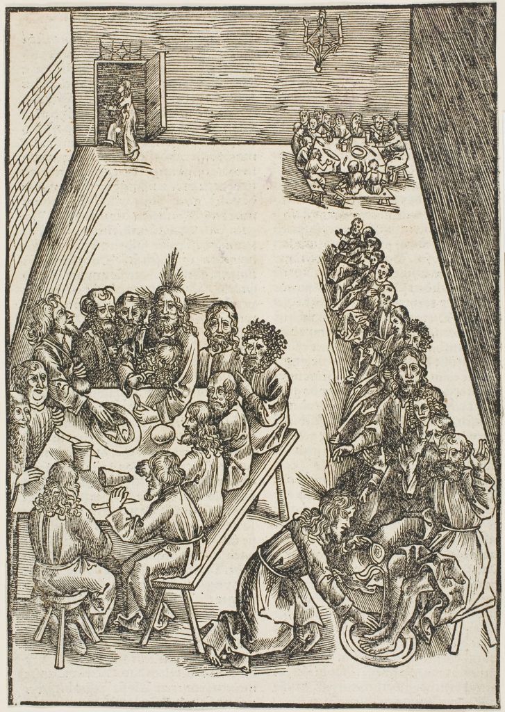 The Last Supper and Christ Washing the Feet of His Disciples, plate nine from Passio domini nostri Jesu Christi