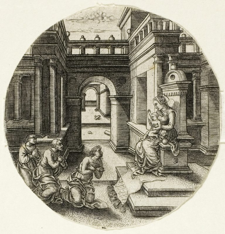 The Virgin Seated on an Altar