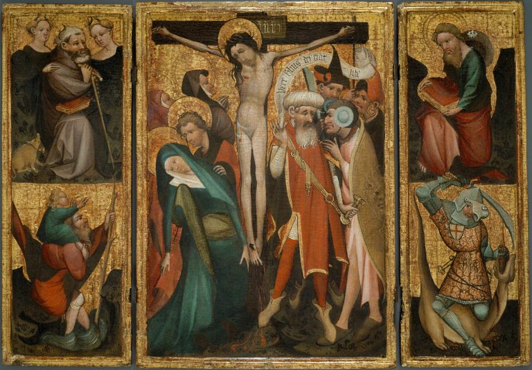 Triptych of the Crucifixion with Saints Anthony