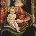 Virgin and Child Enthroned with Two Angels Holding a Crown