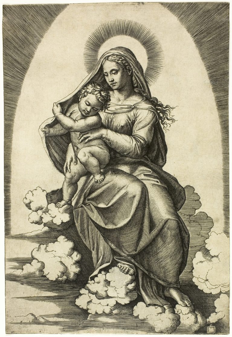 Virgin and Child Seated on Clouds